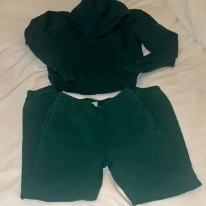 TNA Dark Green Track Pants & Hoodie Set